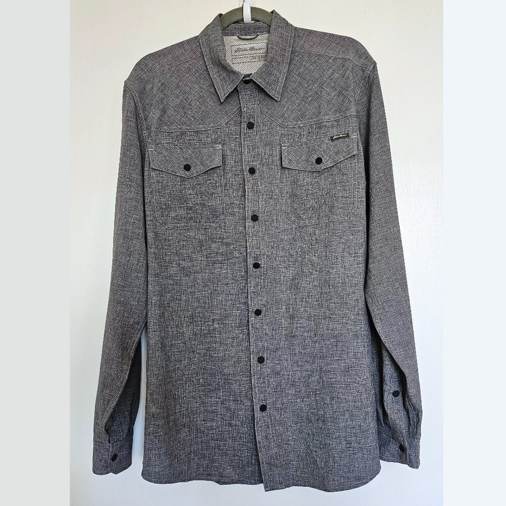 Eddie Bauer Front Range Classic Fit Snap Front Button Up Shirt MT TM Tall Medium